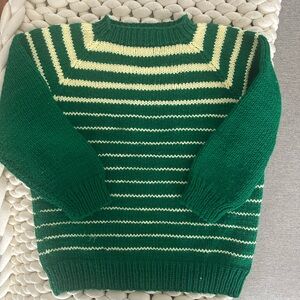 Vintage Knit Green and Yellow Sweater